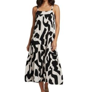abel the label black and white dress | Dresses | Abel The Label Sleeveless Abstract Maxi Complete the Look:Signature Duo (Dress + Fiona Party Hat) Jojo Siwa Birthday Party __with:petite-rolled-cuff-stretch-crepe-jacket-lily-white